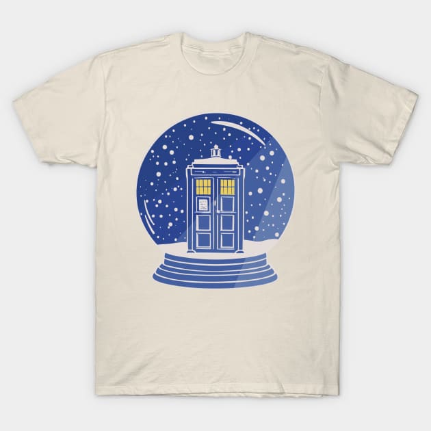 Tardis in a Snow Globe T-Shirt by katmargoli